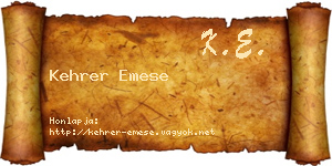 Kehrer Emese névjegykártya